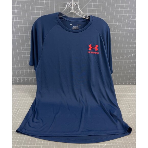 Under Armour Men’s Freedom Tech Navy Short Sleeve T-Shirt M New - Picture 1 of 8